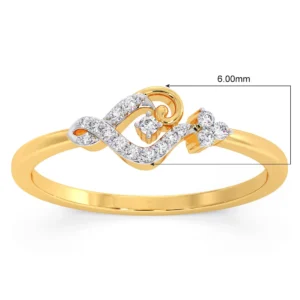 Elegant Gold Diamond Ring – Modern Twist Design